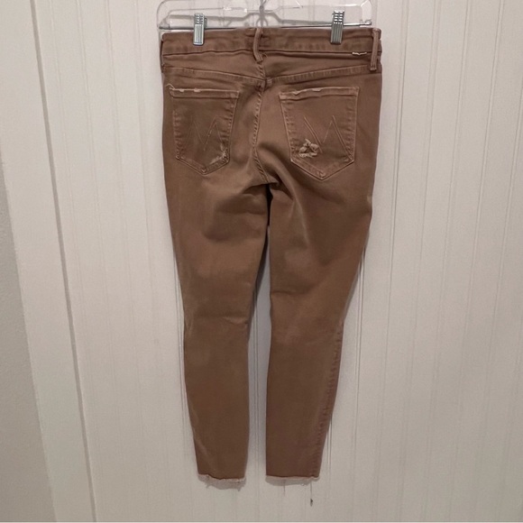 Mother Distressed Tan Women's Jeans 27 Insider Crop Fray - Picture 8 of 10